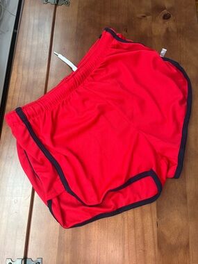 🏳️‍🌈 American Jock Red Athletic Shorts with Navy Logo Tag (NWOT)